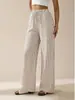 Pantalones de pierna ancha holgados de cintura alta para mujer, pantalones casuales rectos finos de verano, estilo retro artístico
