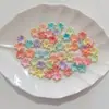 Flores Pequeñas Bicolor con Borde Dorado y Plateado y Brillo Metálico, Brillan en la Oscuridad, Materiales Hechos a Mano para DIY, Pasador de Pelo, Accesorio para el Cabello, Accesorios para Ramilletes