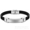 Especializado para Comercio Exterior, Pulsera de Acero Inoxidable con Microfibra de PU Europea, Empaquetada Individualmente, Pulsera Tejida Blanca, Pulsera Tejida Negra para Pareja