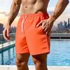 Nuevos Pantalones de Playa para Hombre Color Sólido de Terciopelo Piel de Durazno, Talla Europea de Cuatro Puntos, Holgados, Forrados, para Natación, Surf, Vacaciones en la Costa