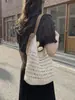 2026 Bolso de Punto de Gran Capacidad Nuevo, Bolso Tejido Casual de Hombro Hueco Estilo Coreano, Bolso de Mano para Vacaciones en la Playa