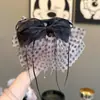 2026 Novo Prendedor de Garra para Rabo de Cavalo Alto com Laço de Bolinhas em Renda para Mulheres Nicho de Luxo Versátil Prendedor de Cabelo Acessórios de Cabelo Acessórios de Cabeça