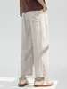 Pantalones de Lino de Nueve Puntos para Hombre Pantalones de Verano Estilo Chino para Hombre Pantalones Casuales Rectos Sueltos Pantalones de Pierna Ancha Nuevo Estilo 2026