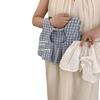 Ropa Infantil Discreta Niñas Verano Cuadros Azules Espalda Descubierta Dulce Chaleco + Pantalones Cortos de Mezclilla Blancos Lavados Traje de Dos Piezas