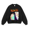Sudadera con Capucha Estampada Top Desgastado Marca de Moda Algodón Puro Street Oversize Lavado Ropa de Hombre Transfronterizo