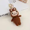 Muñeca de Lana Linda de Dibujos Animados Muñeca Tejida a Mano Colgante de Muñeca de Lana Crochetada Colgante para Bolso de Anime Llavero