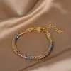 Huabi Joyería Retro Wholesale Estilo Ins Diseño de Nicho Collar Versátil para Mujer Cadena de Cuerda de Cáñamo Color Electrochapado Oro Conjunto