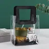 Bolsa de Tote de PVC Pequeña Margarita Bolsa para Dulces de Boda Bolsa de Regalo Cuadrada Bolsa de Embalaje Bolsa de Plástico de Mano