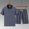 Traje Deportivo de Verano Casual Holgado de Manga Corta y Pantalones Cortos para Hombres de Mediana Edad y Mayores Beijianglang