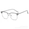 Gafas de Miopía Sven de Medio Marco para Hombre, Luz Antiazul, Monturas de Gafas Trendy que Cambian de Color de Luz Plana, Gafas Ultraligeras