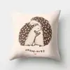 Almohada de Oficina Patrón Animal Fábrica de Almohadas Funda de Almohada Poliéster Funda de Almohada Lumbar para Coche