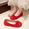 Sapatos de Salto Baixo com Laço Estilo Francês para Mulheres, Novos Mocassins de Solado Macio para Primavera e Outono 2026, Adequados para Combinar com Saias, Sapatilhas Planas Estilo Fada
