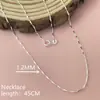 Diseño de Nicho Collar de Semilla de Melón Esquina Chapado en Plata 925 1.2mm, Disponible en Stock, Estilo Coreano Tendencia Caliente 18-24 pulgadas