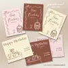 Tarjeta de Cumpleaños Francesa Retro Ramo Pastel Caja de Regalo Decoración Tarjeta Tarjeta de Mensaje de Bendición Floristería Materiales Florales