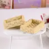 Cesta de pan tejida de simulación de resina cesta de pan rompecabezas DIY para niños casa de muñecas comida en miniatura juego modelo de tienda de conveniencia