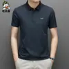 Camiseta de manga corta con solapa de nailon para hombre camiseta de verano para hombre moda juvenil polo a rayas entrega de una pieza para hombre