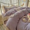 Juego de Cuatro Piezas de Terciopelo de Leche Francés Engrosado Cálido Terciopelo Coral Invierno Ropa de Cama Sábanas Funda de Edredón Terciopelo de Doble Cara Ropa de Cama Juego de Tres Piezas