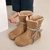 Botas de Nieve Cortas para Mujer con Aumento de Altura Oculto, Nuevo Estilo Invierno 2026, Piel y Piel Sintética Integradas, Botas de Algodón Cálidas, Zapatos Convertibles Estilo Birkenstock