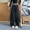 Pantalones deportivos de chándal rectos estilo americano para mujer, primavera y otoño 2026, de cintura alta, corte holgado, fluidos, versátiles, de pierna ancha, pantalones casuales que estilizan