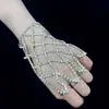 Pulsera de Dedo Popular Transfronteriza Brillante de Diamantes Completos Joyería Estilo Barroco Europeo y Americano Pulsera de Cristal Pulsera