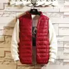 Invierno Nuevo Estilo Exportación Transfronterizo Ligero Chaleco de Capa Base sin Mangas para Hombre Chaleco de Algodón Color Sólido con Cuello Alto para Hombre