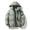 Jaqueta de algodão com enchimento para casais para homens, casaco puffer casual versátil com capuz para o inverno, casaco de algodão espesso e quente para homens