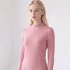 Sunshine de Invierno 340G para Mujer Cuello Alto Cuello Redondo Doble Cara Felpa Cepillada Otoño/Invierno Camiseta Térmica
