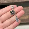Nuevo Pulsera Estilo Chino Borla Colgante Estilo Étnico Calabaza Lazo Flor de Loto Colgante Cristal Pulsera Plata Antigua Accesorios