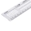 Deli 71982 Regla para Hojas de Respuestas 15cm Set de Reglas Simple Multifuncional Transparente Regla para Examen de Estudiante