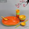 Prato de jantar de quatro compartimentos colorido para atacado, louça de melamina, prato multi-compartimentos, imitação de porcelana, prato de refeição para cantina escolar de jardim de infância, espessado