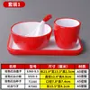  Vajilla creativa de imitación de porcelana nórdica, vajilla de melamina para hotel, juego de mesa comercial de dos colores, juego de cuatro piezas: tazón, plato, taza, palillos