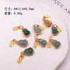 Jade azul agua A natural accesorios deslizantes Ruyi Loto calabaza S925 plata chapada en oro productos semiacabados DIY