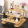 Estante de Armazenamento de Mesa para Sala de Estar Estante de Armazenamento Multicamadas Tipo Escada Porta-Copos de Água Porta-Copos de Café Conjunto de Chá Estante de Exibição para Bancada