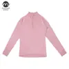 Ovelha Perdida 15,5 Lã Merino Feminina Cor Sólida Meio Zíper Camada Base Esportiva Respirável Jaqueta de Manga Longa