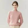 Suéter Pulôver Feminino 100% Caxemira Gola Alta Estilo Simples Mangas Raglan Emagrecimento Manga Longa Malha Camada Base