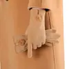Guantes de Felpa al por Mayor para Mujer en Otoño e Invierno Terciopelo Alemán Estilo Coreano Guantes para Ciclismo Sin Dedos Pantalla Táctil Más Terciopelo Espesado Guantes Cálidos