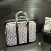 Maletín para Hombre D's Gran Capacidad Bolso de Mano con Cremallera Estampada Bolso Simple de Negocios para Portátil