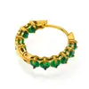 Nuevos Pendientes de Aro de Zirconia Coloridos de Lujo, Pendientes de Botón de Moda para Mujer, Pendientes de Alta Gama de Estilo Ins de Tendencia para Mujer al por Mayor