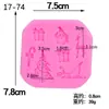 Molde de Bolo Árvore de Natal Alce Floco de Neve Boneco de Neve Série de Natal Flip Sugar Molde de Silicone Molde Decorativo para Sabonete Artesanal