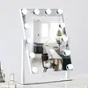 Espejo de Maquillaje Hollywood con LED y 12 Bombillas, Luz Tricolor Ajustable, Control Táctil y Espejo de Aumento 10x