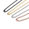 Venta al por mayor del fabricante Cadena de eslabones en forma de O de acero inoxidable Collar Cadena para la clavícula de acero de titanio Accesorios para joyería DIY Cadena de suéter Cadena Minimalista