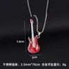 Colar de Aço Inoxidável para Guitarra de Cor Simples Hip Hop Rock Jazz Design de Pingente Nicho Acessórios de Pingente para Festival de Música