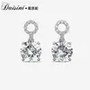 Luxo Leve Brincos de Diamante de 4 Quilates Cor D Diamante Moissanite Brincos Femininos Elegantes Moda Brincos de Prata Esterlina S925 High-end Versátil