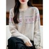 Cardigan Tricotado Jacquard Fairband Retrô Francês para Mulheres 2025 Novo Suéter Quente de Manga Comprida Camisa Básica