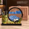 Nova pintura de areia movediça estilo chinês da sorte ampulheta tridimensional 3D artesanato em liga decoração de mesa ornamento para alívio do estresse presente para amigos