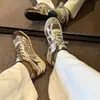 Zapatillas de entrenamiento retro alemanas Kalaoya para mujer, de suela gruesa, que aumentan la altura, transpirables, zapatillas casuales, zapatillas planas versátiles para correr
