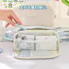 Estuche para Estudiantes de Secundaria, Caja de Lápices de Súper Gran Capacidad para Estudiantes de Primaria, Chicas de Preparatoria, Alto Valor Estético, Caja de Papelería Simple Estilo Ins