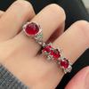 Comercio Electrónico Transfronterizo Ruby Pila de Gama Alta Diseño de Nicho Abierto Anillo Joyería al por Mayor Anillo Personalizado para Dedo Índice