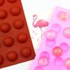 Minghao 15 molde de silicona semicírculo pequeño para chocolate, molde de silicona para pastel, molde de silicona pequeño Q para gelatina, polvo liofilizado