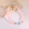 Nova Pulseira de Contas de Turmalina em Pó de Cristal Rosa Chinoiserie para Mulheres Nicho High-End Pulseira de Água-Marinha Joias de Design Original